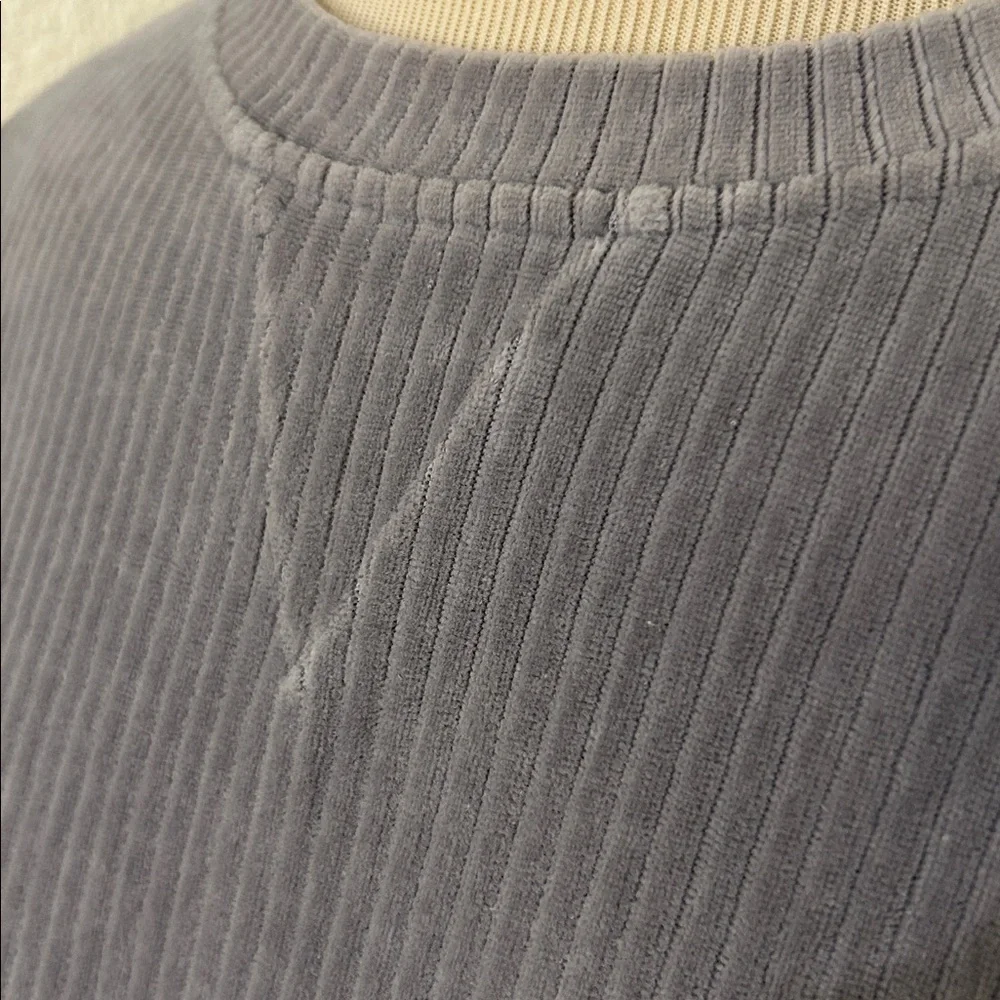 Ultra Soft & Roomy A New Day Gray Ribbed Long Sleeve Top S Small
